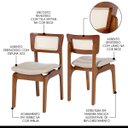 Ver imagem 4 de Kit 2 Cadeiras de Jantar Portugal em Madeira Imbuia Encosto Tela Rattan Linho Bege M58