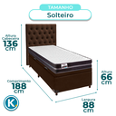 Ver imagem 3 de Conjunto Cama Box Bau Marrom Solteiro + Colchão Molas Ultralastic Bogota Inducol + Cabeceira