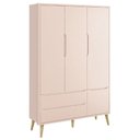 Ver imagem 5 de Conjunto de Quarto Theo 3 Portas 3 Gavetas MDF 133cm Rosa