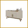 Aparador Buffet 1 Gaveta 4 Portas Moji Off White E Cinamomo - 14