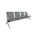 Ver imagem 5 de Kit 4 Cadeiras para Escritório Longarina 4 Lugares Aço Inox Dubai Cinza