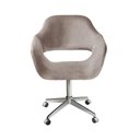Ver imagem 1 de Poltrona Zara Giratória com Rodinhas Veludo Capuccino 250 Bella Decor