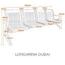 Ver imagem 3 de Kit 10 Cadeiras para Escritório Longarina 4 Lugares Aço Inox Dubai Cinza