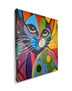 Ver imagem 3 de Mini Quadro Artesanal Decorativo com Gatinho Pintado a Mão 30x25cm