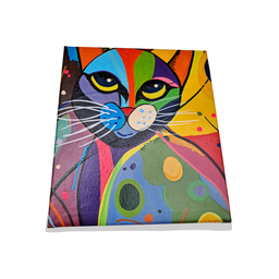 Mini Quadro  Artesanal Decorativo com Gatinho Pintado a Mão 30x25cm - 5