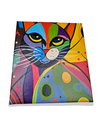 Ver imagem 5 de Mini Quadro Artesanal Decorativo com Gatinho Pintado a Mão 30x25cm