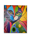 Ver imagem 2 de Mini Quadro Artesanal Decorativo com Gatinho Pintado a Mão 30x25cm