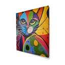 Ver imagem 4 de Mini Quadro Artesanal Decorativo com Gatinho Pintado a Mão 30x25cm