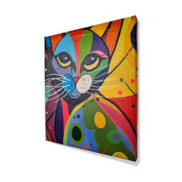 Mini Quadro  Artesanal Decorativo com Gatinho Pintado a Mão 30x25cm - 4
