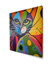Ver imagem 4 de Mini Quadro Artesanal Decorativo com Gatinho Pintado a Mão 30x25cm