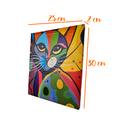 Ver imagem 7 de Mini Quadro Artesanal Decorativo com Gatinho Pintado a Mão 30x25cm