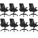 Ver imagem 1 de Kit com 8 Cadeiras Office Diretor Toledo com Braços 3D NR17