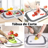 Tábua Escorredor Em Silicone Retrátil 3 Em 1 Corte Bacia Multifuncional Cesto Fruta Dobrável Bandeja - 2