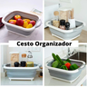 Tábua Escorredor Em Silicone Retrátil 3 Em 1 Corte Bacia Multifuncional Cesto Fruta Dobrável Bandeja - 4