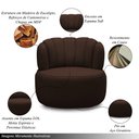 Ver imagem 5 de Conjunto Sala de Estar Decorativo Mariele Poltrona Base Giratória em Aço com Puff Couro Marrom Choco