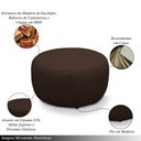 Ver imagem 6 de Conjunto Sala de Estar Decorativo Mariele Poltrona Base Giratória em Aço com Puff Couro Marrom Choco