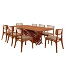 Ver imagem 4 de Conjunto de Jantar Venus 8 Lugares com Cadeiras Viena Estofadas Imbuia 220cm Moderna