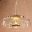 Ver imagem 1 de Lustre Pendente 22,5cm Vidro Transparente Luz Indireta Redondo Luminária Teto Gimpo Kjdde-271-tr