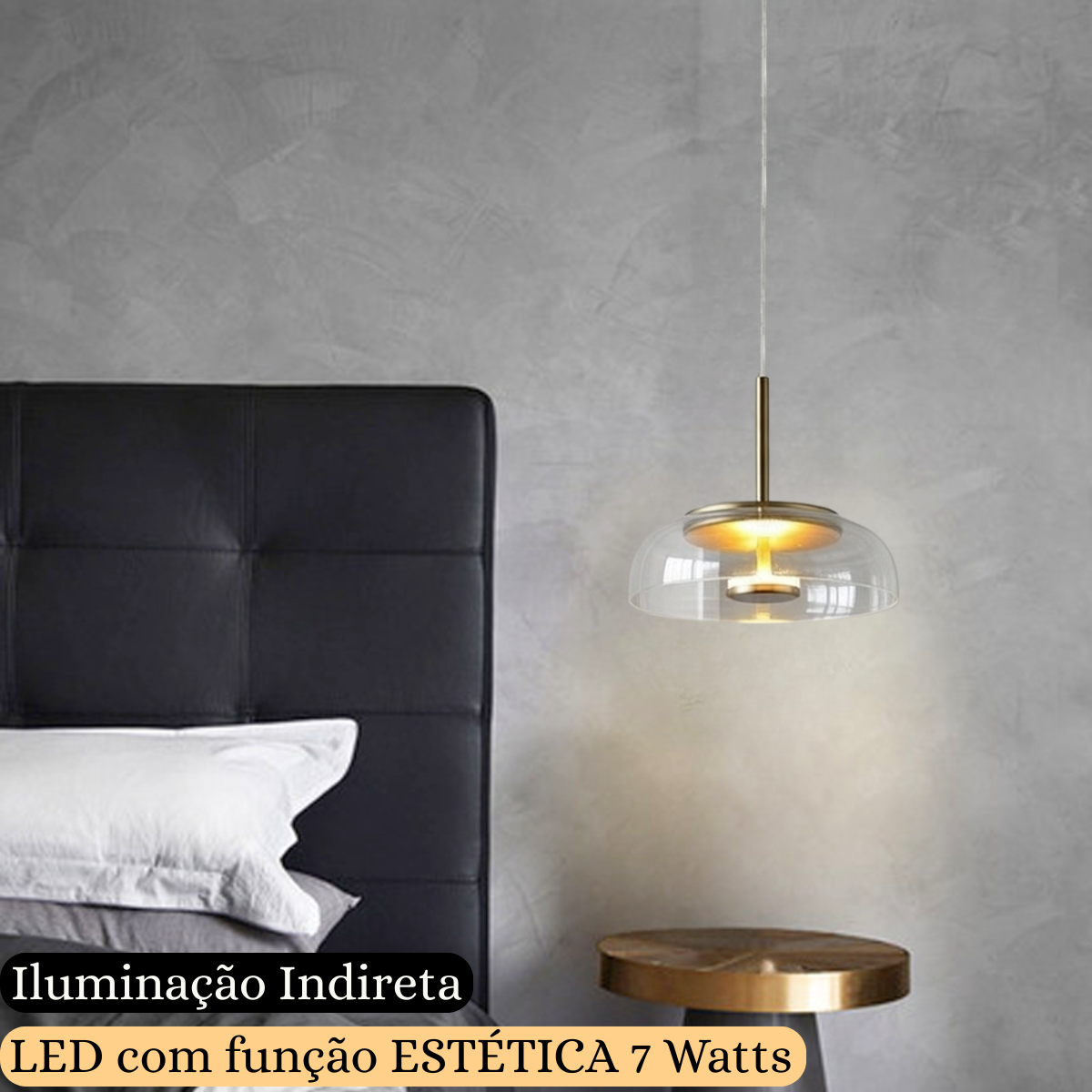 Ver mais imagens de Lustre Pendente 22,5cm Vidro Transparente Luz Indireta Redondo Luminária Teto Gimpo Kjdde-271-tr