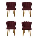 Ver imagem 1 de Kit 4 Cadeiras Flor para Quarto Penteadeira - Balaqui Decor Cor:bordo
