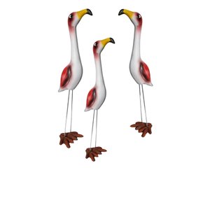 Flamingo Tio Garça de Cerâmica para Decorações Jardins