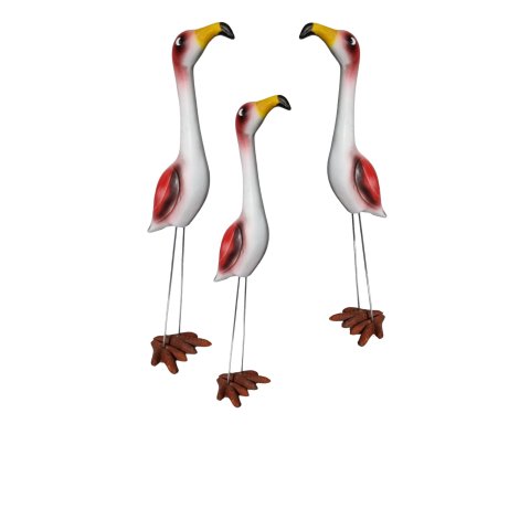 Flamingo Tio Garça de Cerâmica para Decorações Jardins