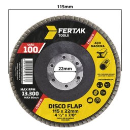 Disco Lixa Flap Cônico 115mm Grão 100 Madeira Aço Desbaste | 02 Un - 2