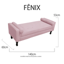 Ver imagem 4 de Recamier Baú Fênix para Cama Casal 140cm Suede Rosa Bebe - Incasa Decor