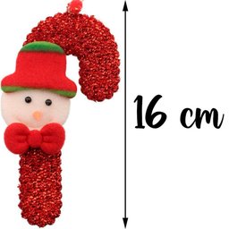Kit 36 Enfeite Pendente de Natal Tecido 16cm Bengalas - 2