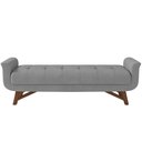 Ver imagem 4 de Puff Recamier Decorativo com Pés em Madeira 140 Cm Itália P05 Veludo Cinza