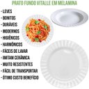 Ver imagem 3 de Kit 6 Prato Fundo Redondo 25cm Melamina Linha Vitalle Branco
