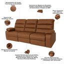 Ver imagem 7 de Poltrona do Papai Reclinável Cinema 3 Lugares 233cm Manila K01 Couríssimo Camel - Lyam Decor