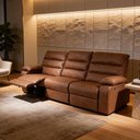 Ver imagem 4 de Poltrona do Papai Reclinável Cinema 3 Lugares 233cm Manila K01 Couríssimo Camel - Lyam Decor
