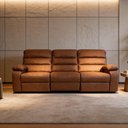 Ver imagem 5 de Poltrona do Papai Reclinável Cinema 3 Lugares 233cm Manila K01 Couríssimo Camel - Lyam Decor