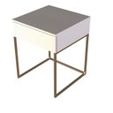 Ver imagem 2 de Mesa Cabeceira Madri 1 Gaveta Laca Base Metal Branco