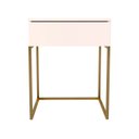Ver imagem 3 de Mesa Cabeceira Madri 1 Gaveta Laca Base Metal Branco