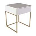 Ver imagem 1 de Mesa Cabeceira Madri 1 Gaveta Laca Base Metal Branco