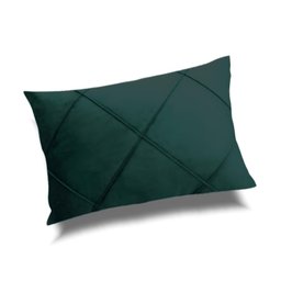Porta Travesseiro Unitário em Veludo Drapeado Várias Cores Cor:verde Escuro - 1