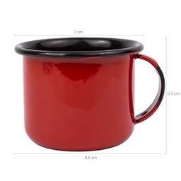 Mini Caneca Esmaltada Vermelha Com Alça 90ml Xícara Em Ágata Para Café Esmaltados Silva - 3