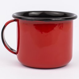 Mini Caneca Esmaltada Vermelha Com Alça 90ml Xícara Em Ágata Para Café Esmaltados Silva - 5