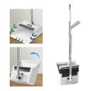 Ver imagem 3 de Vassoura Dobrável Inox Pá Coletora Articulada e Cabo Retrátil – Kit Limpeza Profissional