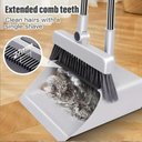 Ver imagem 5 de Vassoura Dobrável Inox Pá Coletora Articulada e Cabo Retrátil – Kit Limpeza Profissional