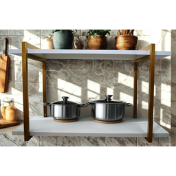Nicho DUPLO metalon 70X20 AMAD ESCURO/DOURADO  METALICO 02 - 3