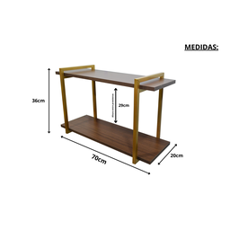 Nicho DUPLO metalon 70X20 AMAD ESCURO/DOURADO  METALICO 02 - 2