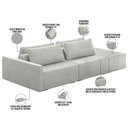Ver imagem 4 de Sofá Ilha Modular para Sala 252cm com Puff Dublin K01 Linho Cinza - Lyam Decor