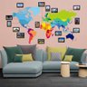 Adesivo de Parede Mapa Mundi Colorido com Molduras Arte Destaque 1,70 X 0,95 Metros - 1