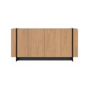 Ver imagem 7 de Aparador Buffet 4 Portas Oliwia 160cm Sala Jantar Pé Preto Fosco C04 - D'Rossi Cor Freijó