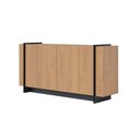 Ver imagem 1 de Aparador Buffet 4 Portas Oliwia 160cm Sala Jantar Pé Preto Fosco C04 - D'Rossi Cor Freijó