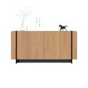 Ver imagem 6 de Aparador Buffet 4 Portas Oliwia 160cm Sala Jantar Pé Preto Fosco C04 - D'Rossi Cor Freijó