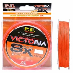 Linha de Pesca Multifilamento Victoria 8 fios 150m Orange 0.26mm 43Lbs Maruri